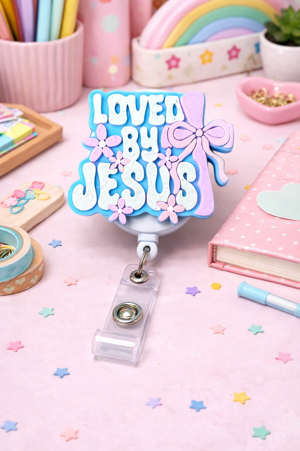 3D Badge Cover (Reel Not Included) - Loved By Jesus