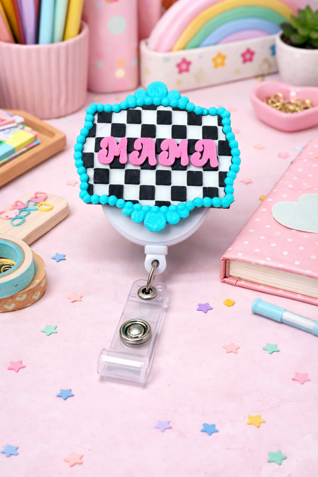 3D Badge Cover (Reel Not Included) - Mama Turquoise