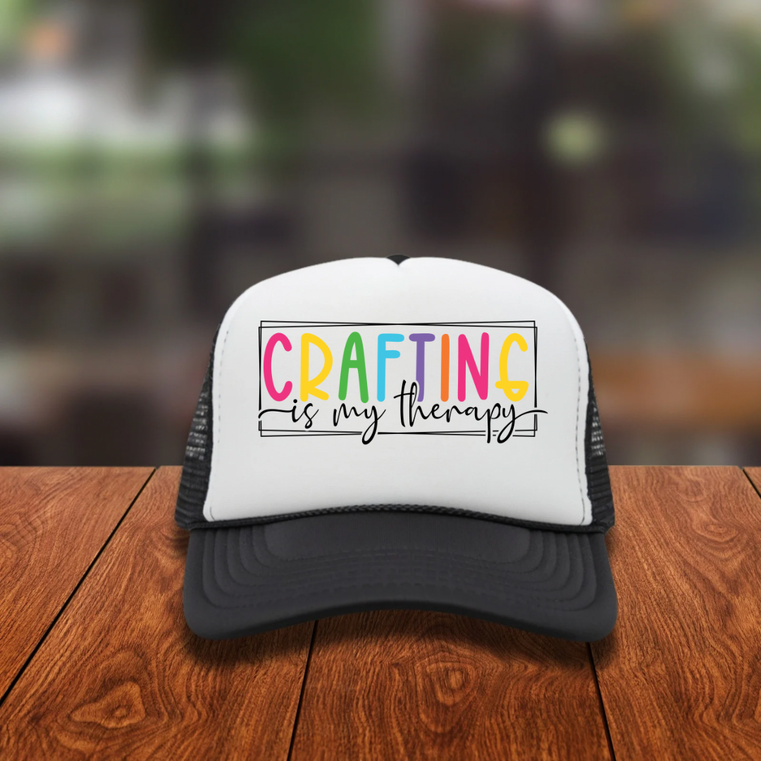 DTF Hat Patch- Crafting Is My Therapy