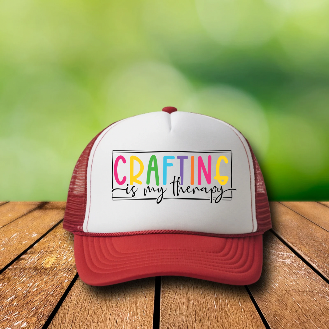 DTF Hat Patch- Crafting Is My Therapy