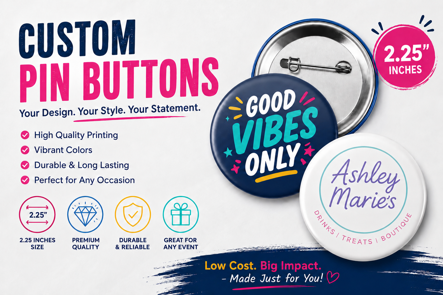 Custom Pin Buttons