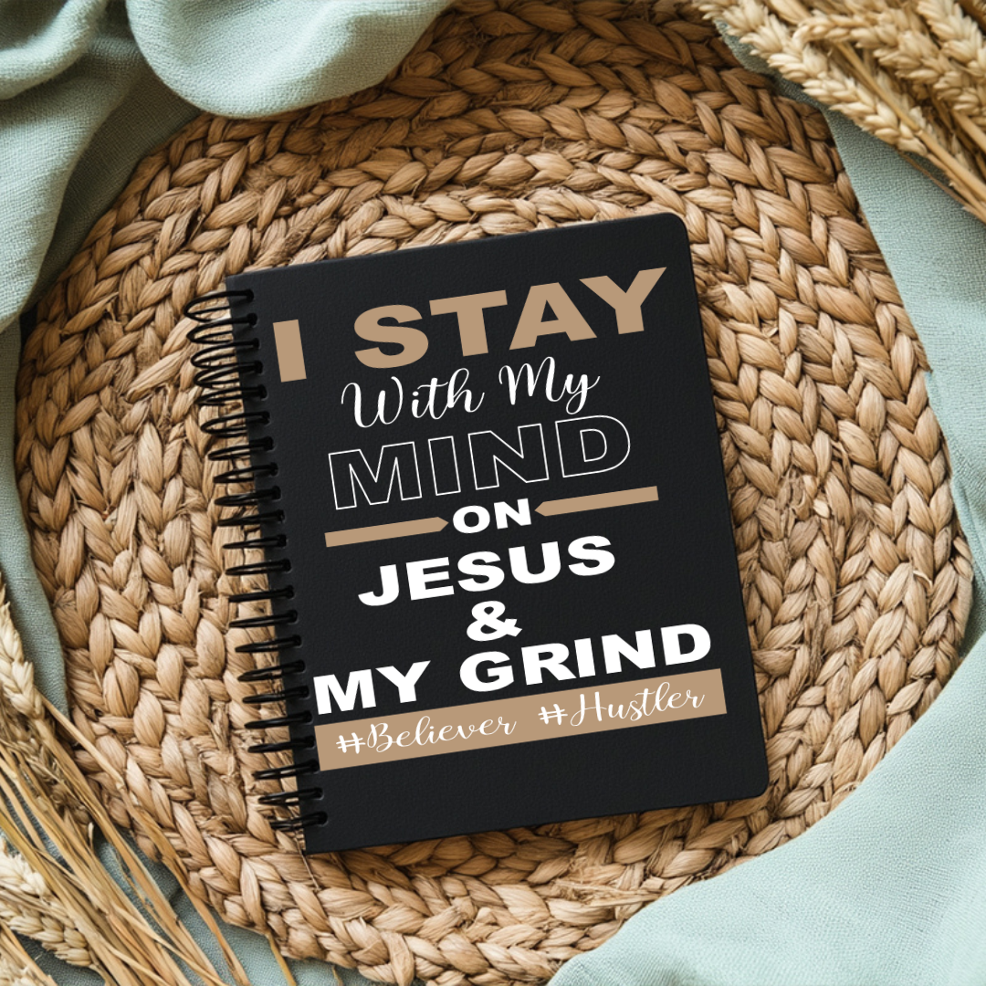 UV DTF Journal Cover- Mind on Jesus and My Grind