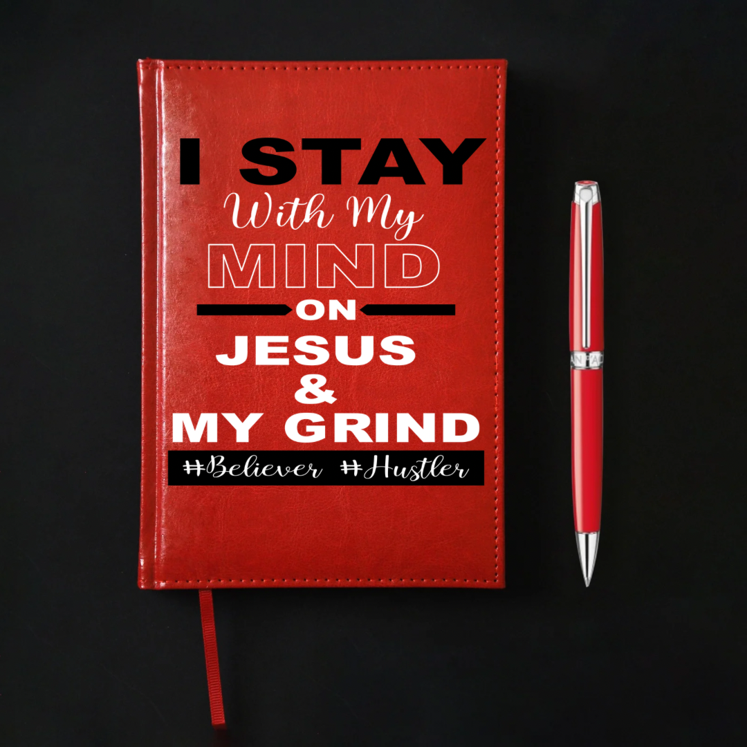 UV DTF Journal Cover- Mind on Jesus and My Grind