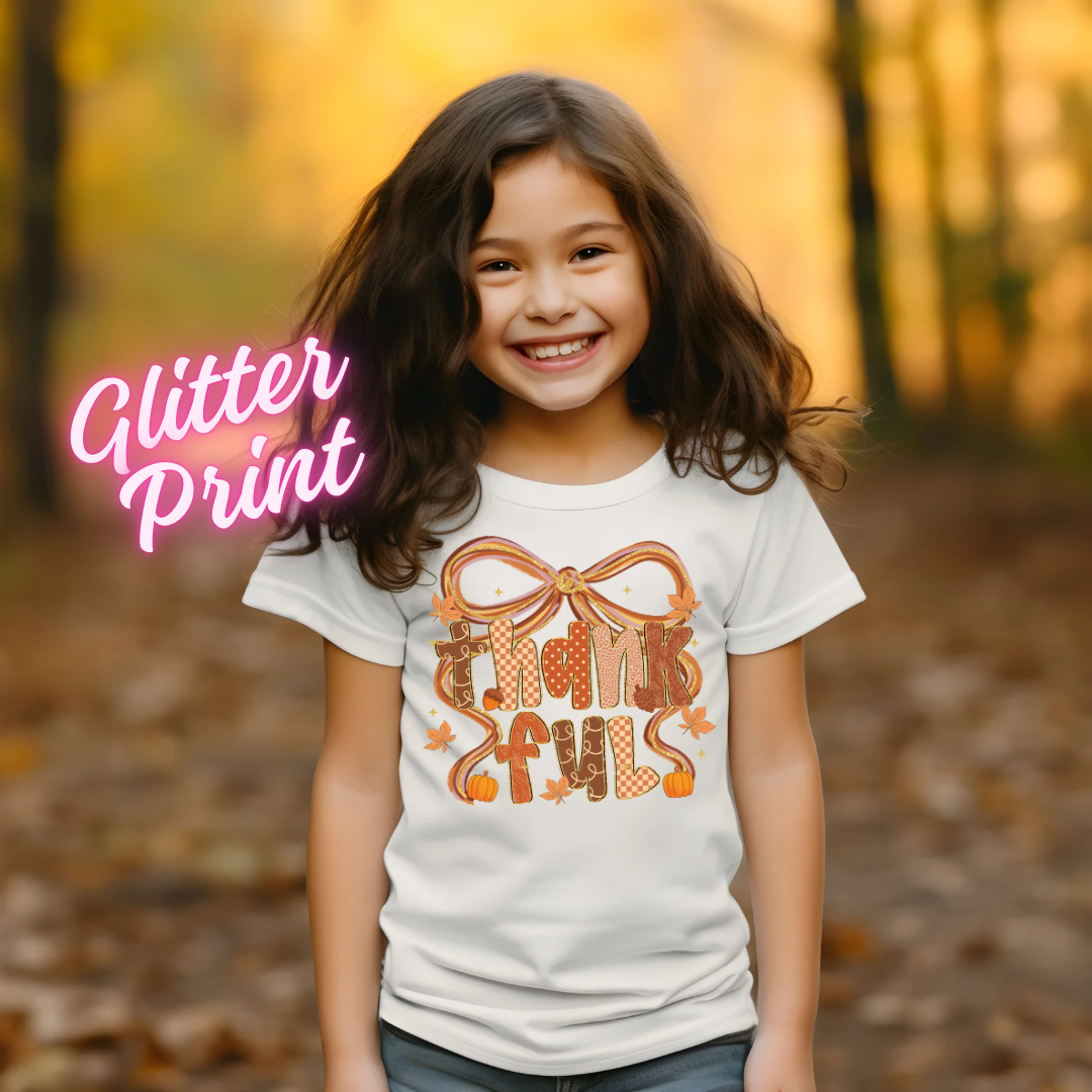 Glitter DTF- Thankful Fall Coquette (Adult and Youth)