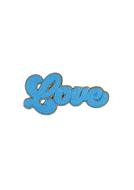 Love- Blue Chenille Patch