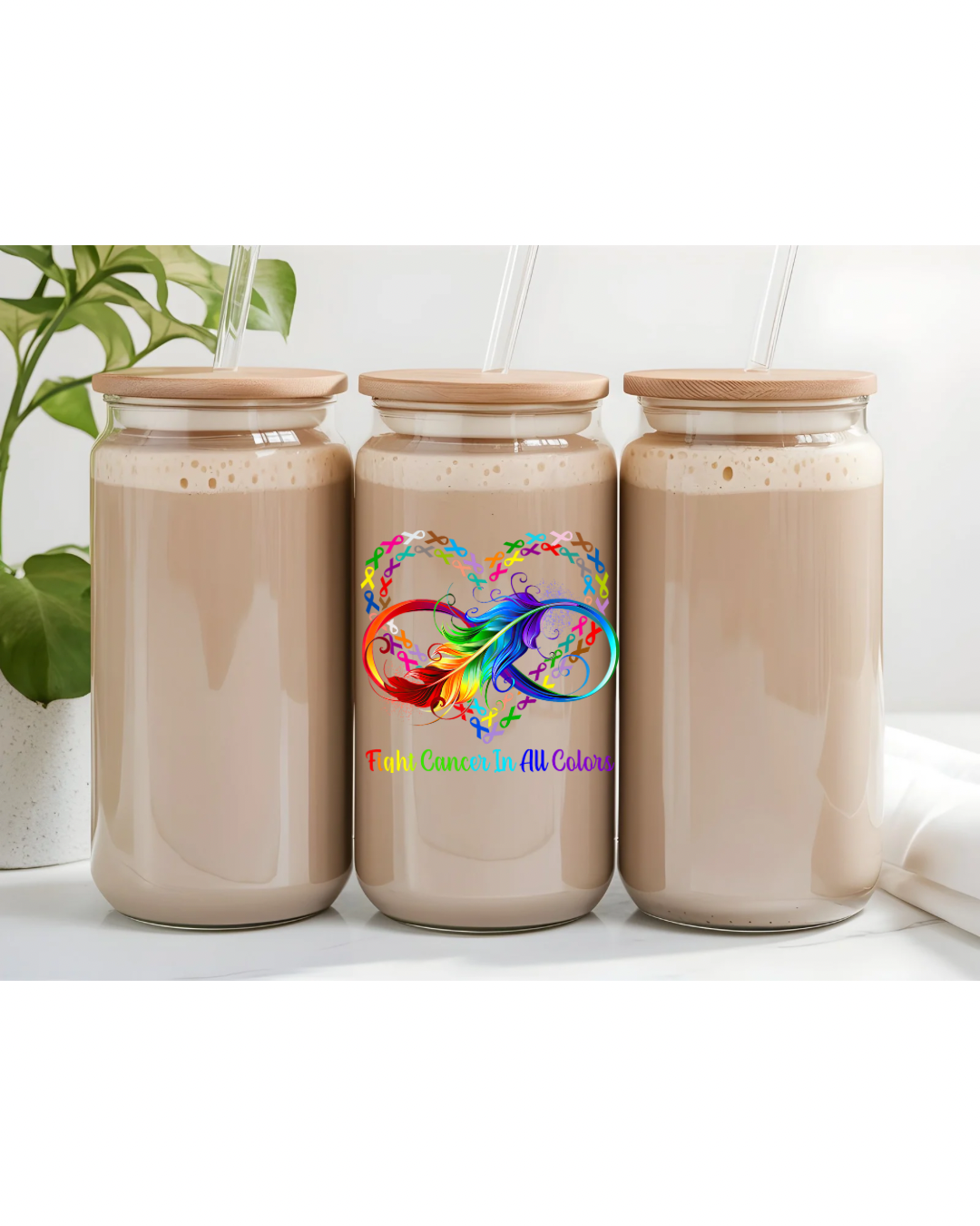 Fight Cancer In All Colors Feather- Transfers