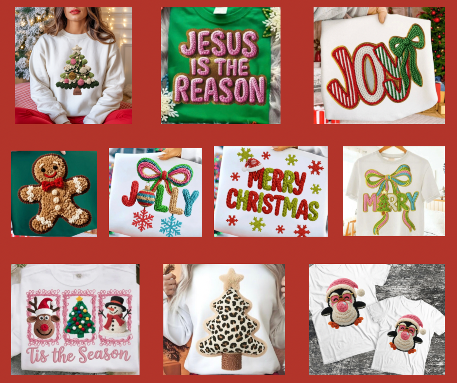 Faux Yarn Christmas DTF Bundle