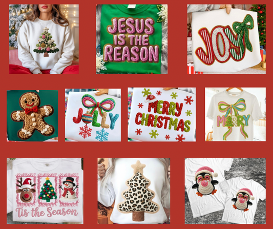 Faux Yarn Christmas DTF Bundle