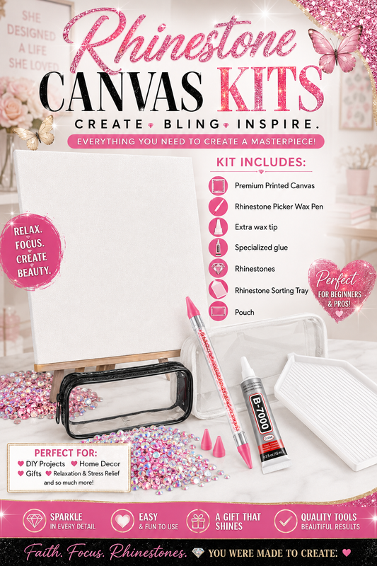 Bible Girlie- Rhinestone Canvas Kit – DIY Bling Art & Rhinestone Craft Kit