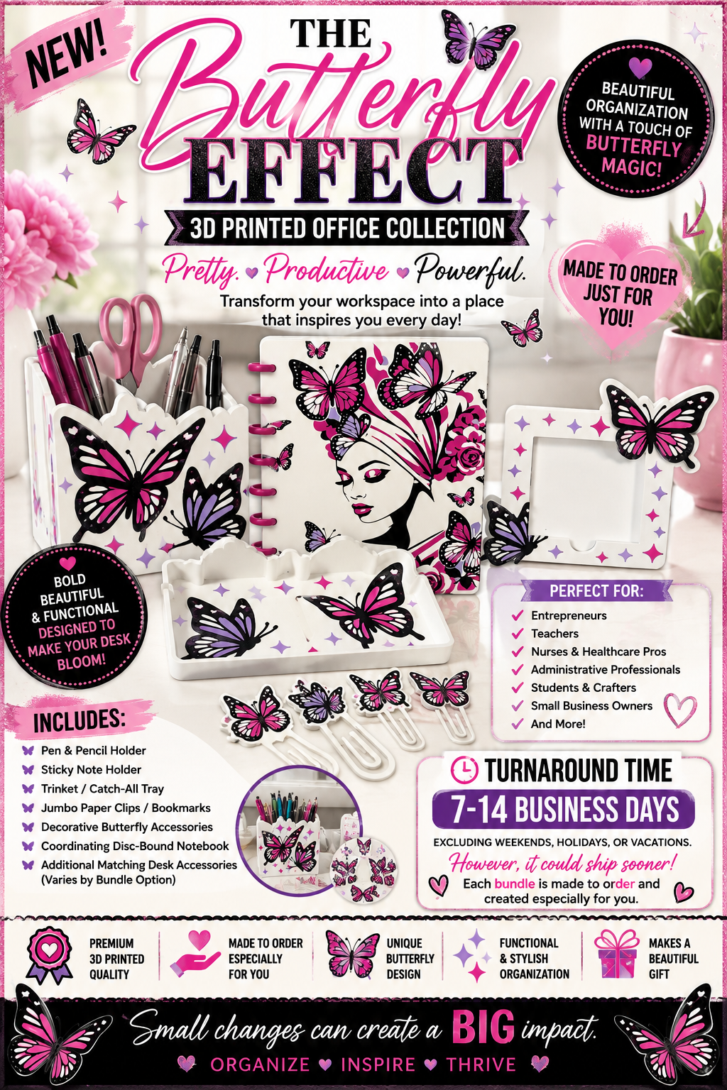 The Butterfly Effect 3D Printed Office Collection Bundle Builder