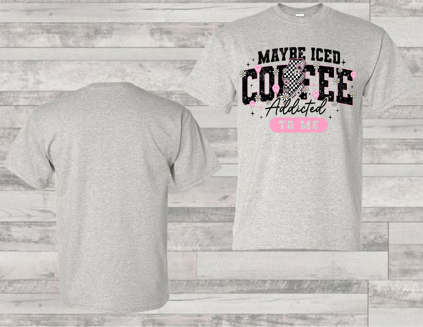 DTF- Maybe Iced Coffee Is Addicted To Me Lightning Bolt