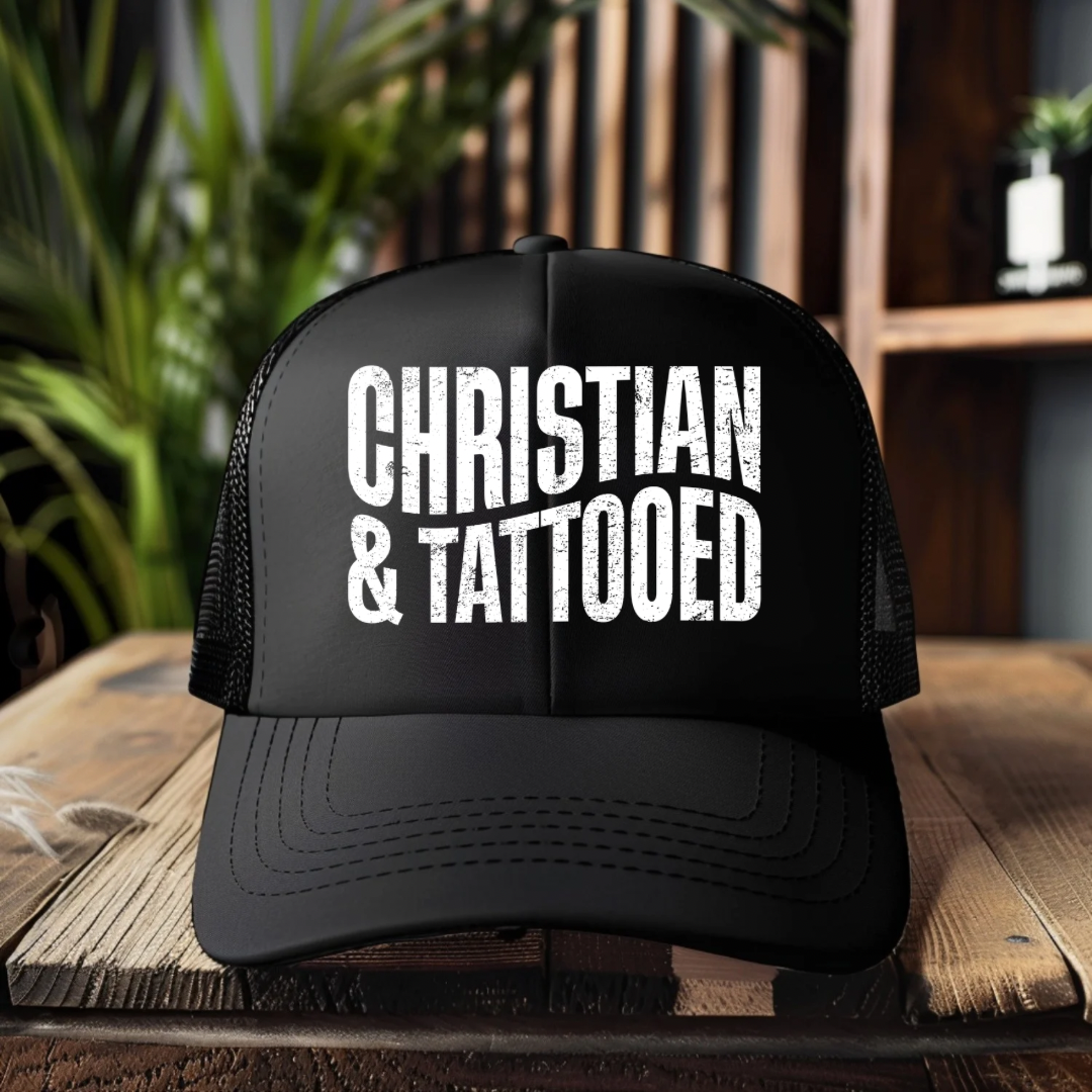 Screen Print- Christian and Tattooed (Pocket/Hat Design)