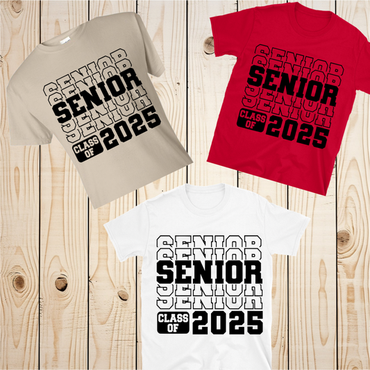 Screen Print- Senior Stacked 2025 (Black)