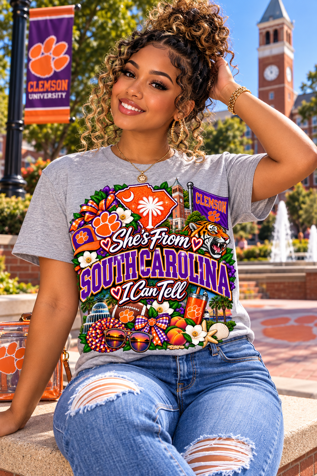 DTF- She's from SC Tigers (Currently Made To Order. Ships Out in 3-5 business days)