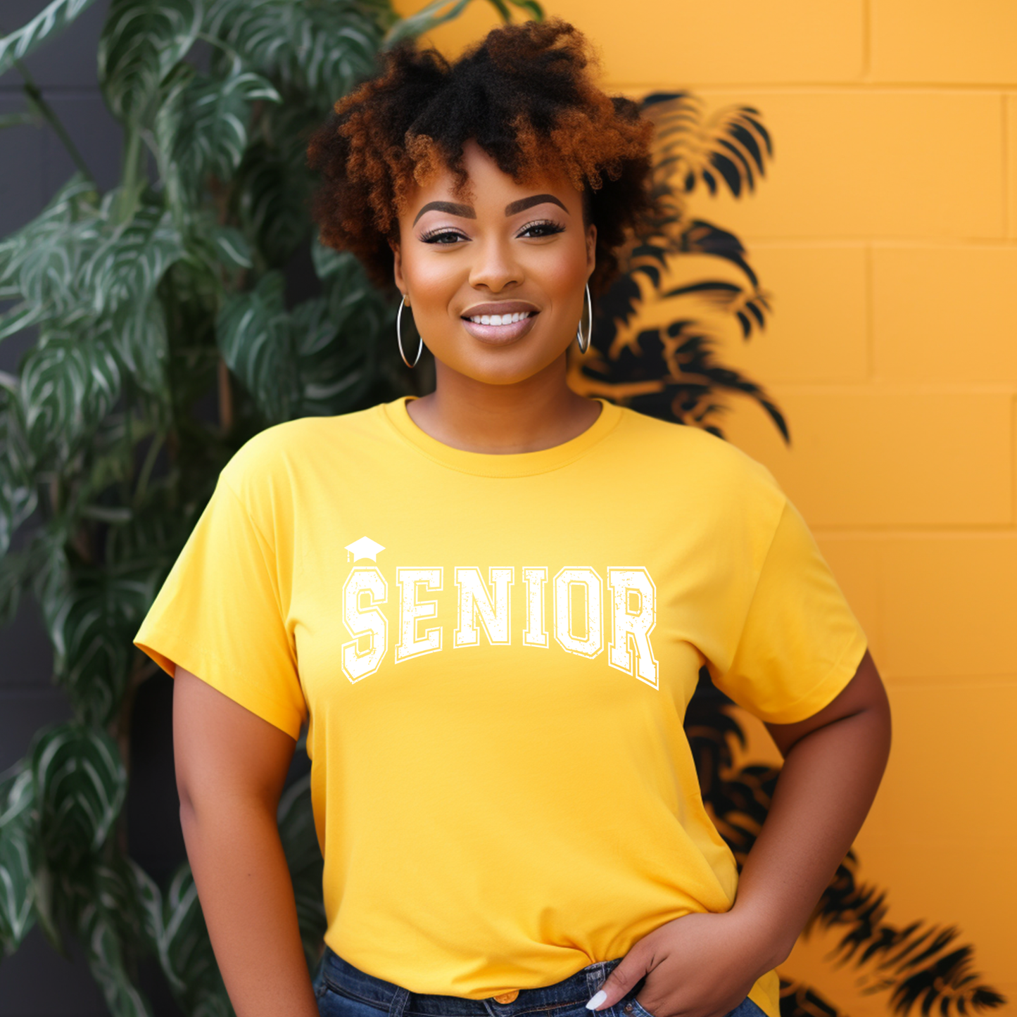 Screen Print- Senior Grad Cap (White)