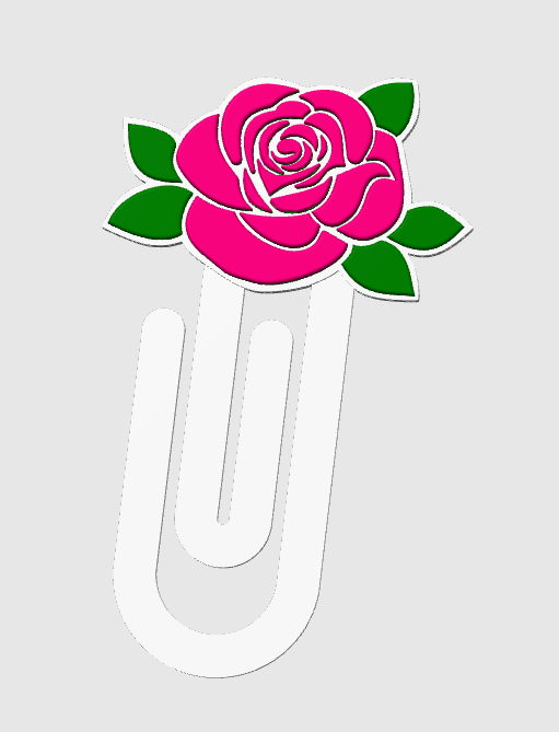 Rose - 3D Printed Jumbo Paper Clips Bookmarks