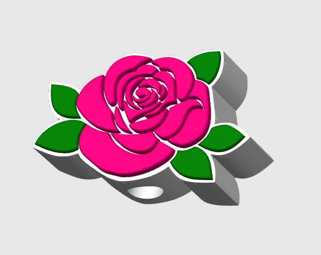 Rose - 3D Printed Straw Topper (w/ 2 sizes)