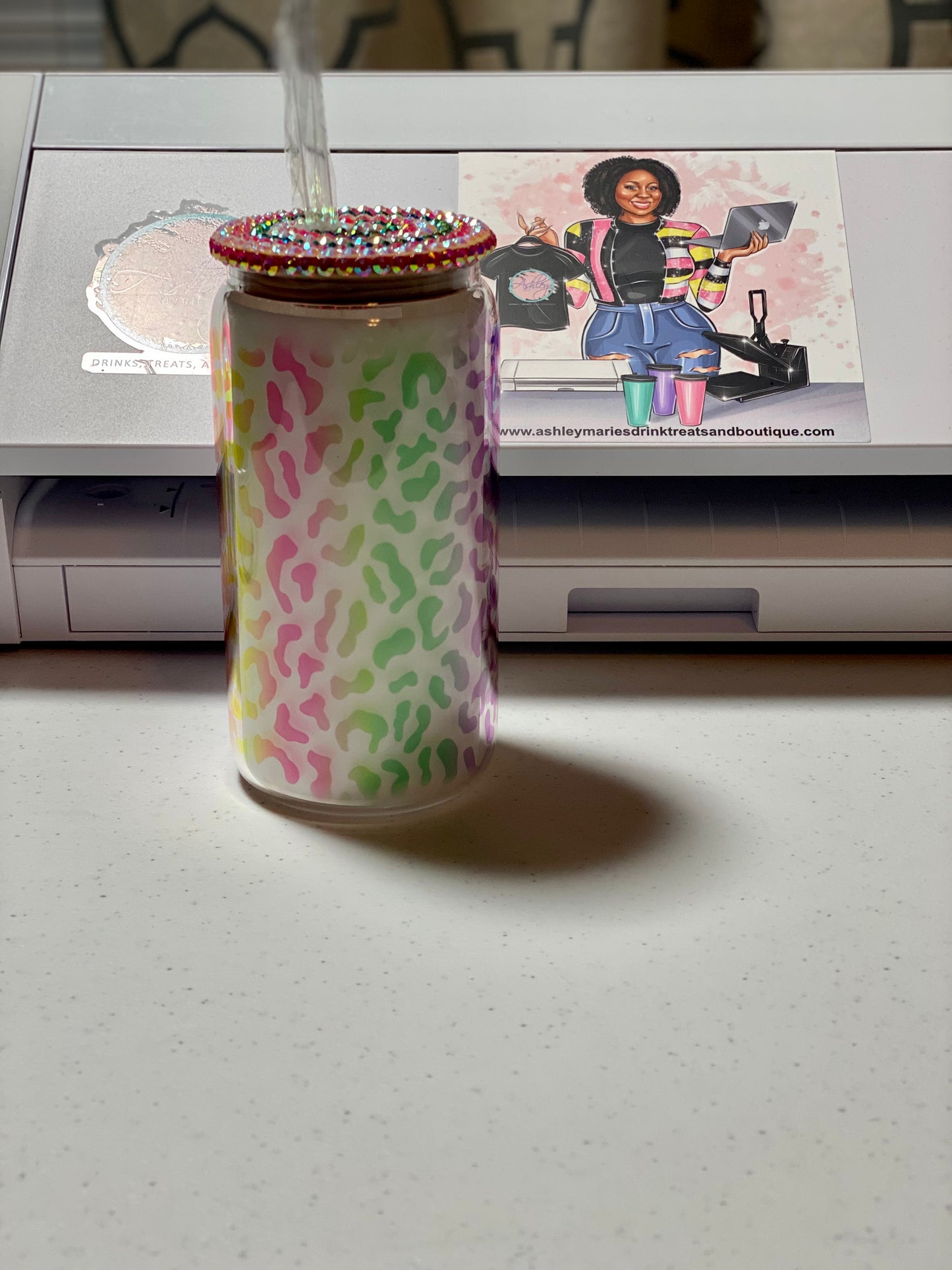 16oz Customized Glass Can Tumbler with Lid