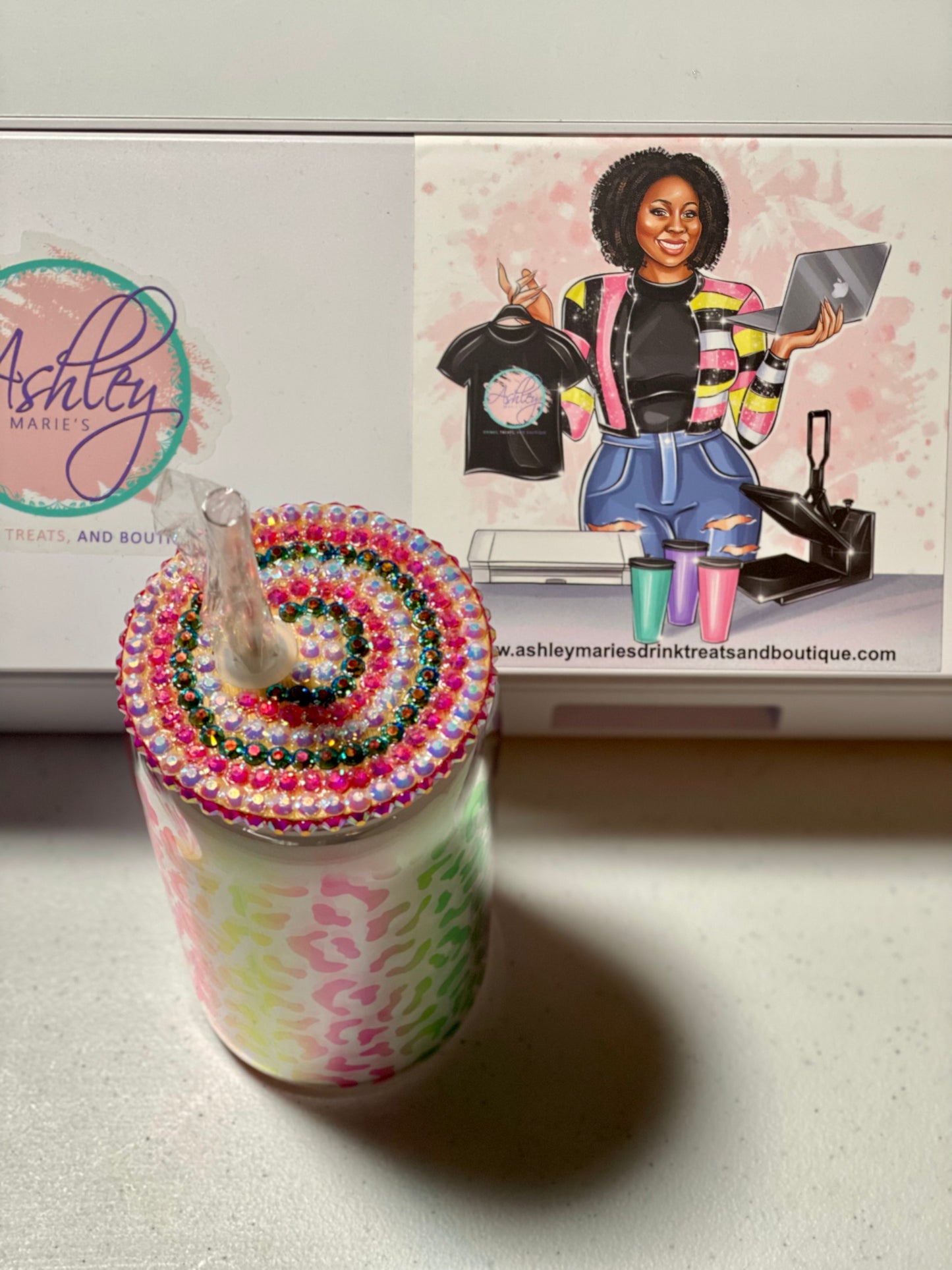 16oz Customized Glass Can Tumbler with Lid