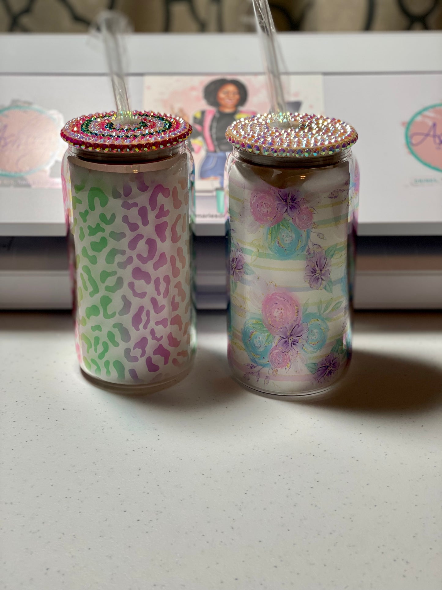 16oz Customized Glass Can Tumbler with Lid