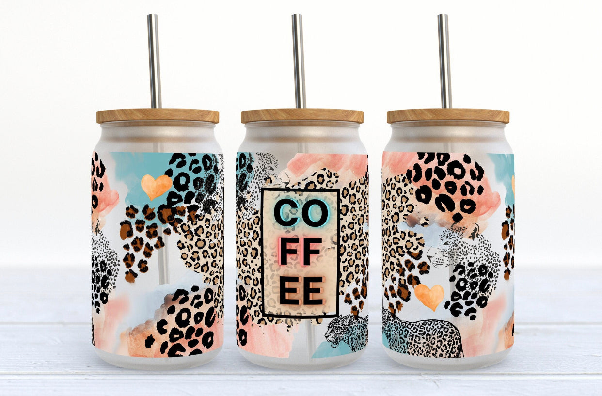 16oz Customized Glass Can Tumbler with Lid