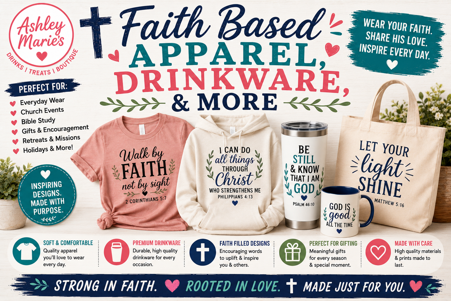 Faith Based Apparel, Drinkware, & More