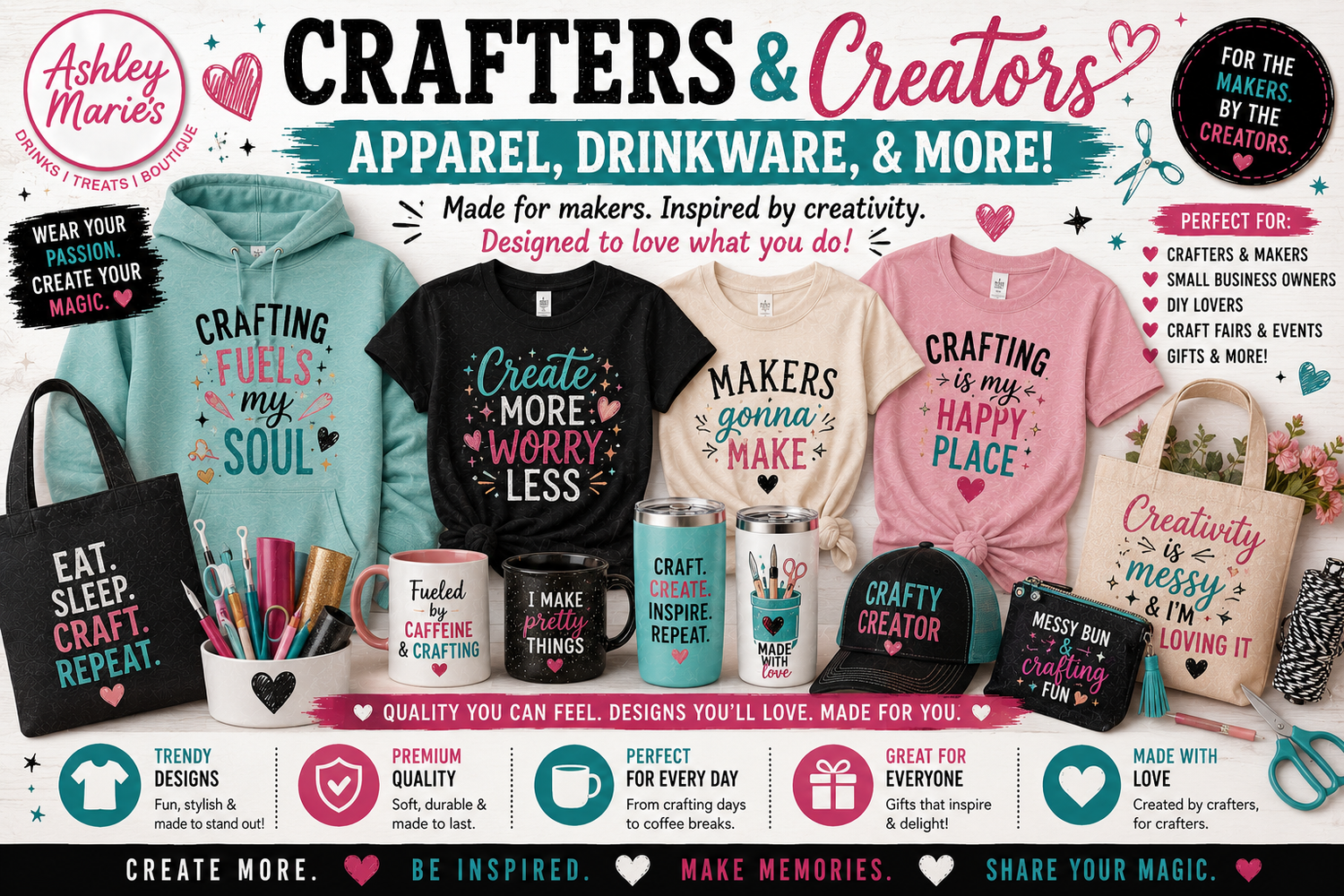 Crafters & Creators Apparel, Drinkware, & More