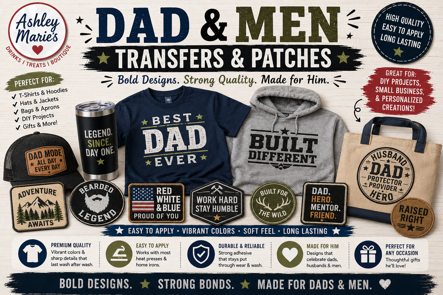 Dad & Men Transfers & Patches