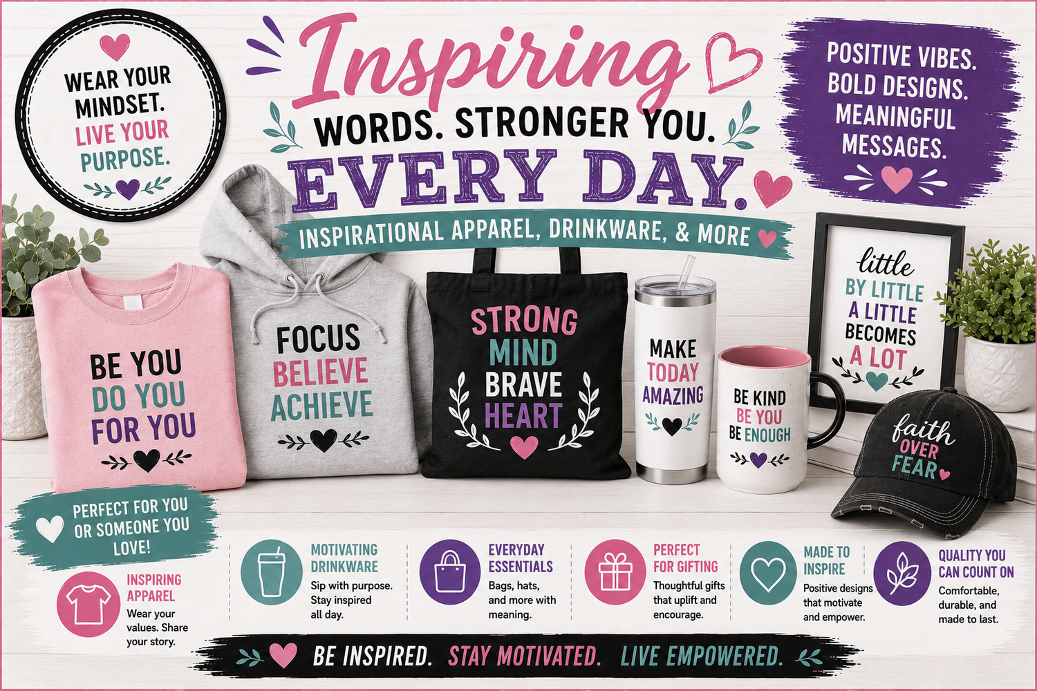 Inspirational Apparel, Drinkware, & More