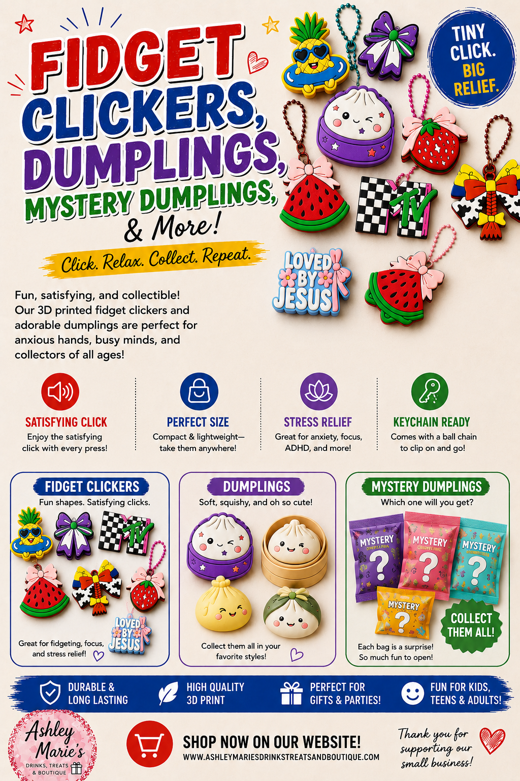 Fidget Clickers, Dumplings, & More