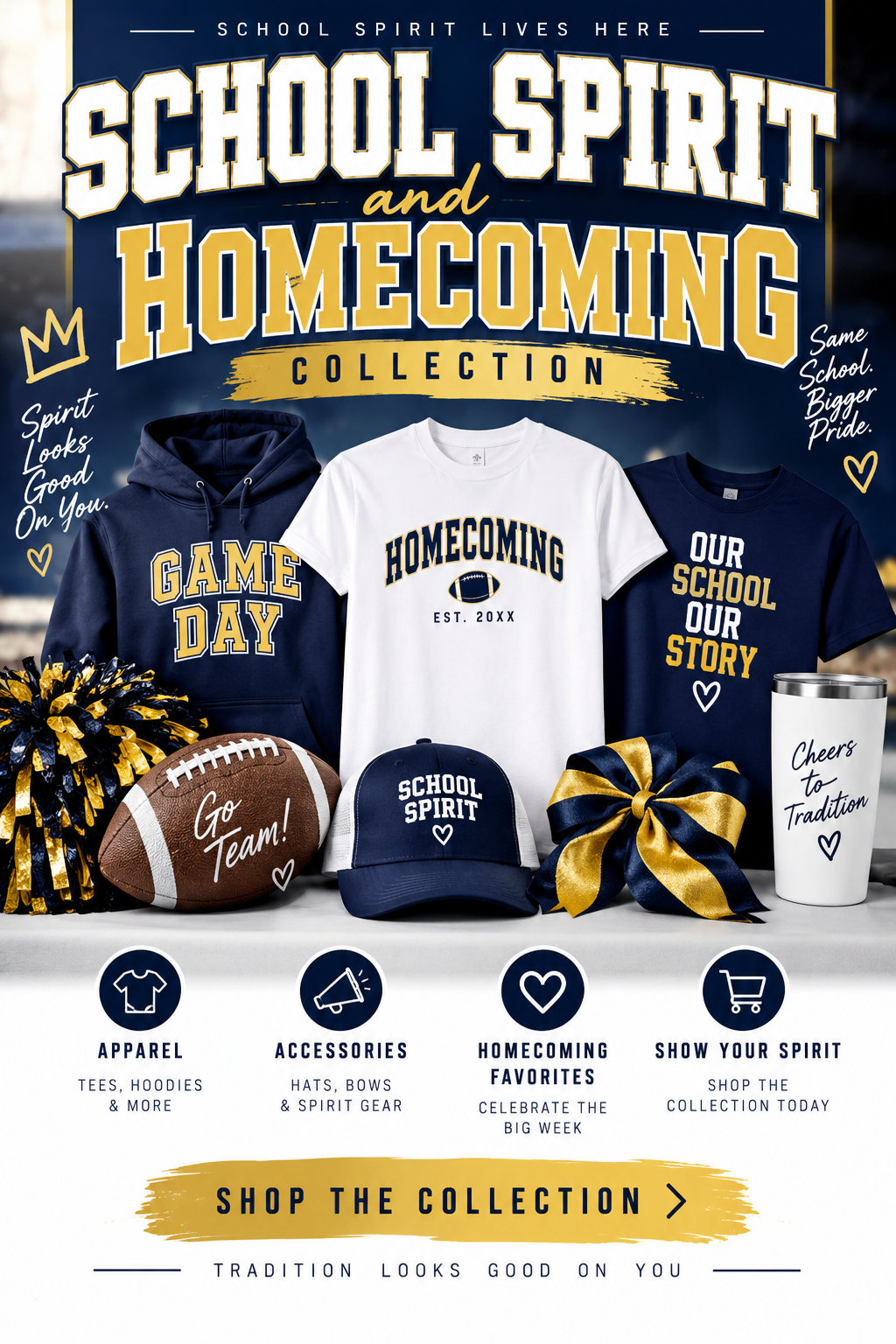 Homecoming and School Spirit Apparel, Drinkware & More