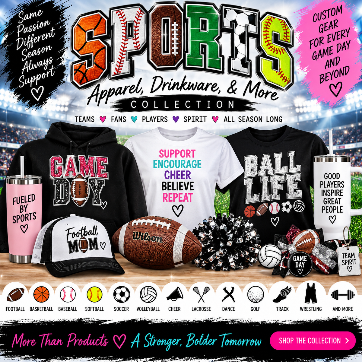 Sports Apparel, Drinkware, & More