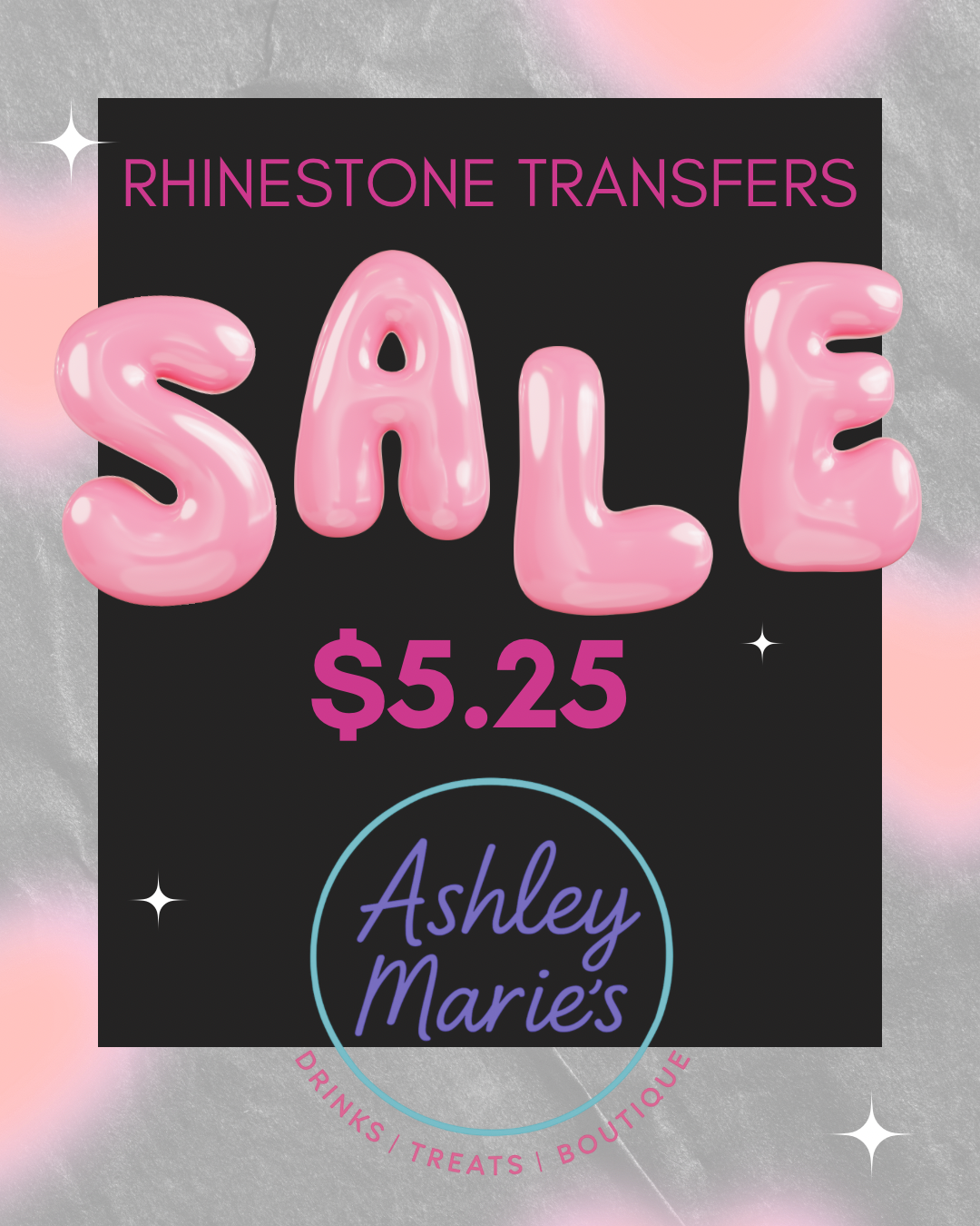 $5.25 Rhinestone Transfers