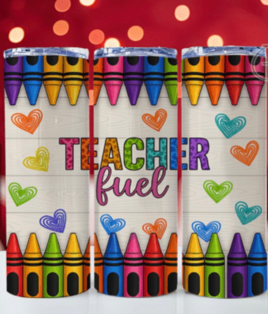 Sublimation Tumbler Wraps- Teacher Fuel (20 oz or 30 oz) - Template