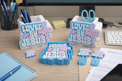 Loved By Jesus - 3D Printed Desk Accessory Bundle Builder