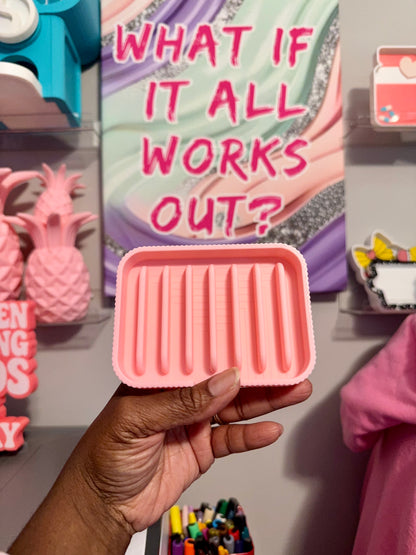 Ribbed Soap Saver Dish 3D Printed