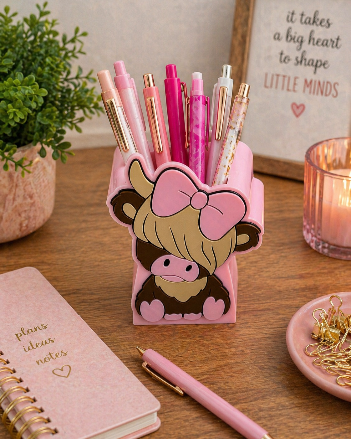 Highland Cow 3D Printed Desk Accessory Bundle Builder