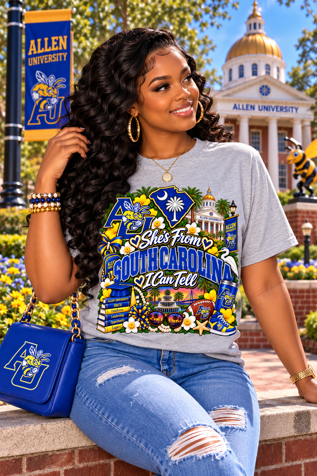 DTF- She's from SC Allen University (Currently Made To Order. Ships Out in 3-5 business days)