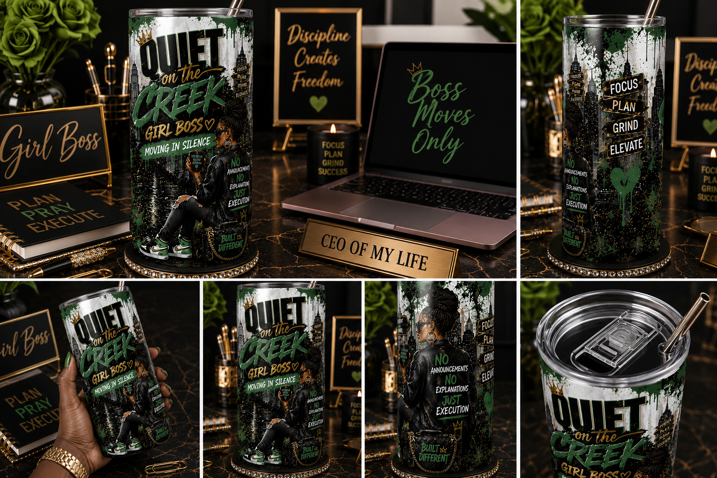 Quiet on the Creek Girl Boss Sublimation Wrap | Original Drinkware Design