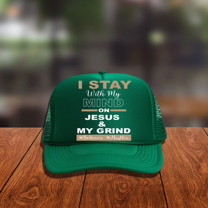 DTF Hat Patch- Mind on Jesus and My Grind