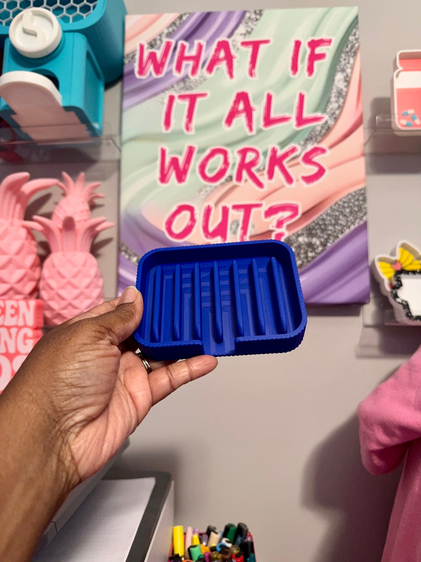 Ribbed Soap Saver Dish 3D Printed