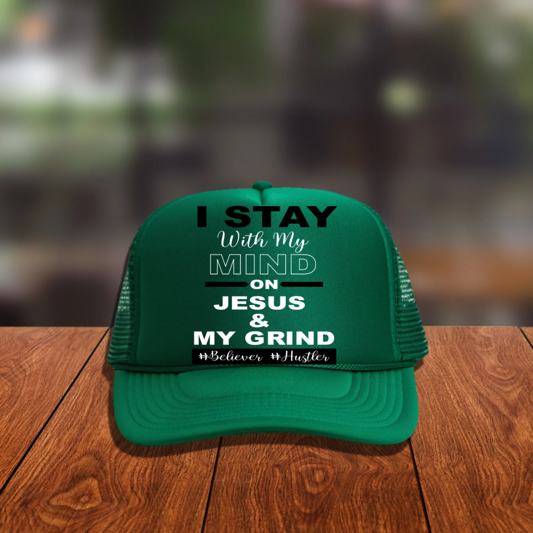 DTF Hat Patch- Mind on Jesus and My Grind