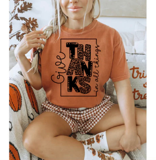 Screen Print- Give Thanks In All Things
