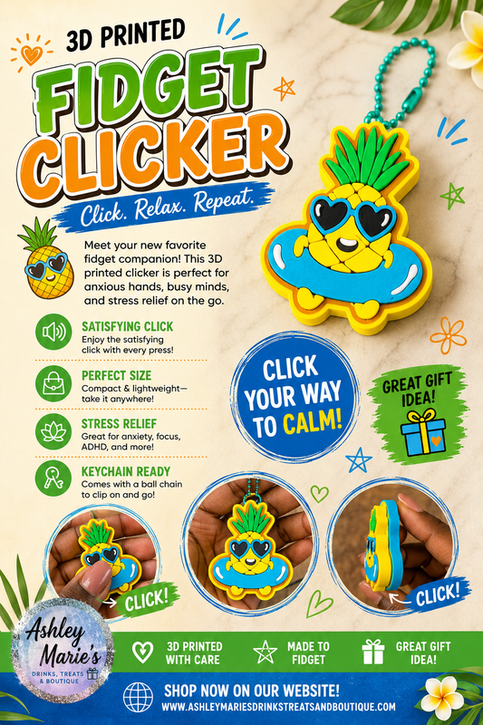 Pineapple Bestie - Fidget Clicker 3D Printed
