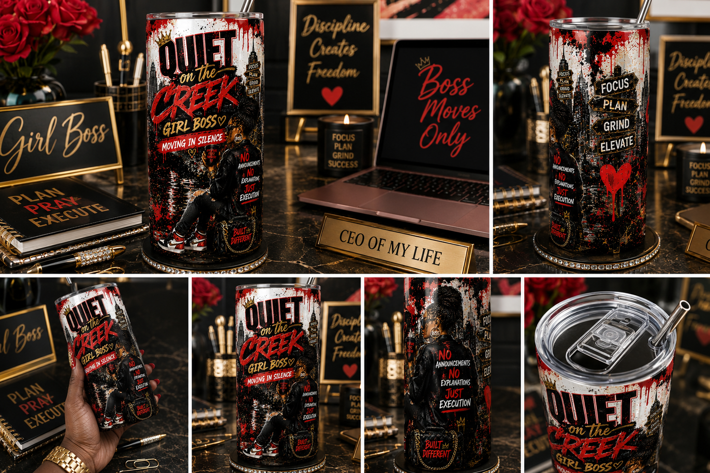 Quiet on the Creek Girl Boss Sublimation Wrap | Original Drinkware Design