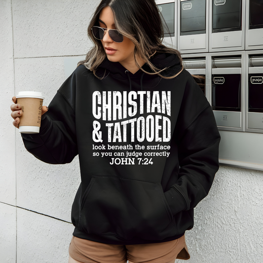 Screen Print- Christian and Tattooed (White)
