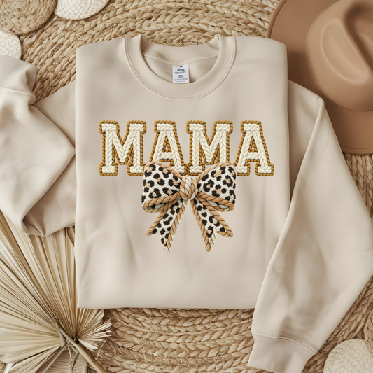 DTF- Mama Faux Yarn Leopard