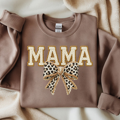 DTF- Mama Faux Yarn Leopard