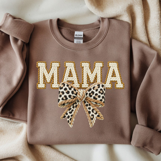 DTF- Mama Faux Yarn Leopard