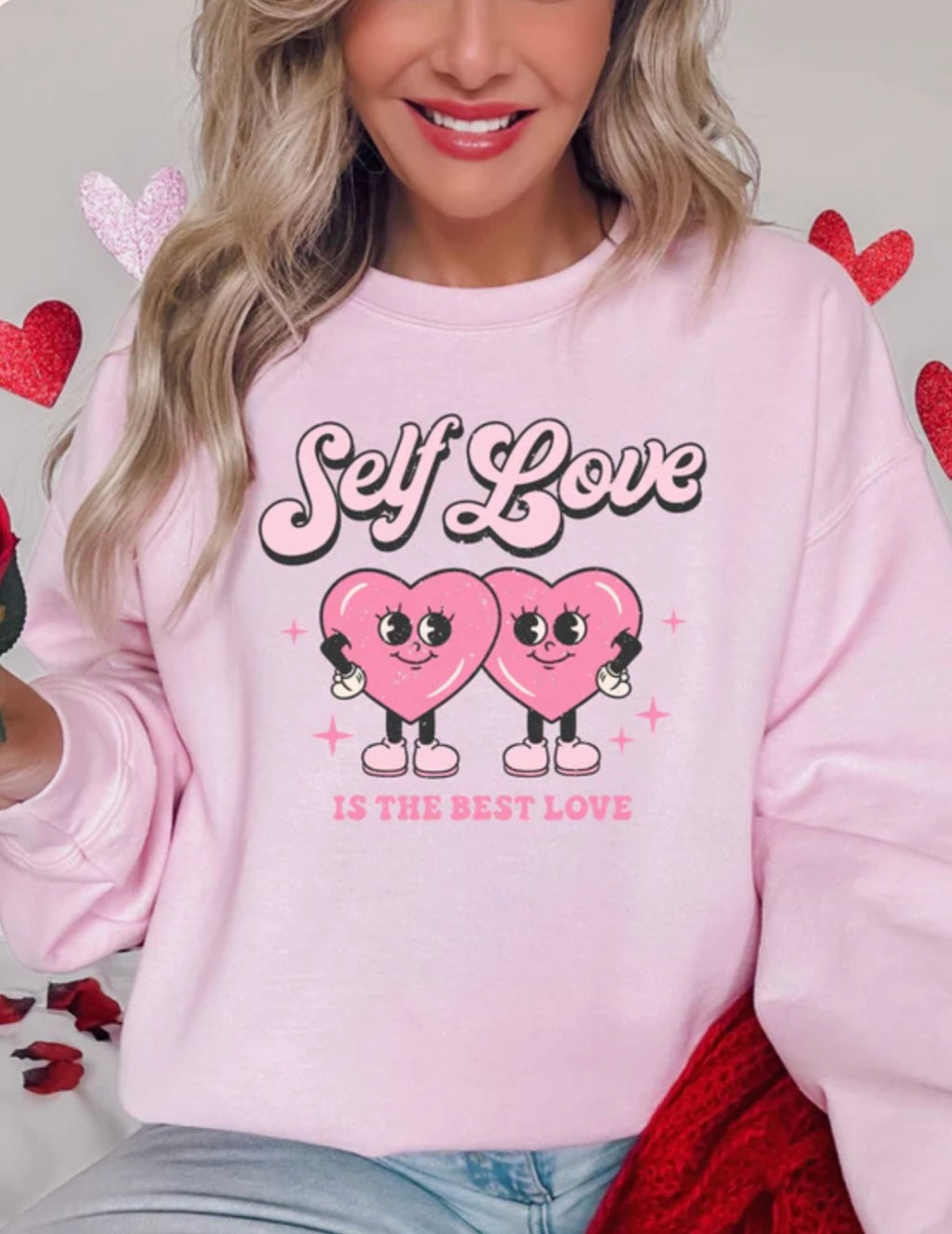 Glitter Clear Film- Self Love Hearts